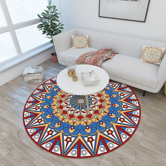 Lavish Moroccan Rug Multi Colored Mandala Carpet Non-Slip Stain Resistant Pet Friendly Rug for Home Decor Dark Red Clearhalo 'Area Rug' 'Moroccan' 'Rugs' Rug' 2185129