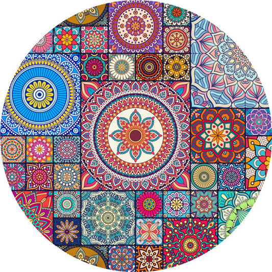 Multicolor Mandala Rug Synthetics Moroccan Rug Non-Slip Pet Friendly Washable Rug for Sitting Room Red Clearhalo 'Area Rug' 'Moroccan' 'Rugs' Rug' 2185134