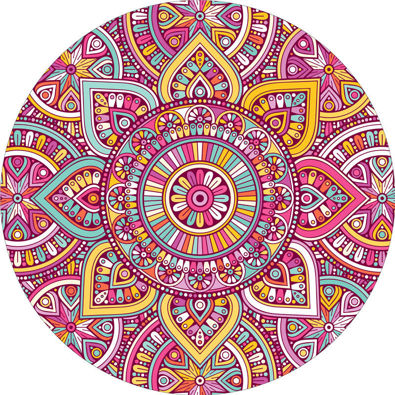 Multicolor Mandala Rug Synthetics Moroccan Rug Non-Slip Pet Friendly Washable Rug for Sitting Room Clearhalo 'Area Rug' 'Moroccan' 'Rugs' Rug' 2185136