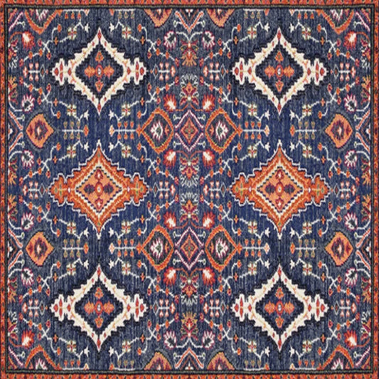 Shabby Chic Floral Area Rug Multi-Color Persian Carpet Polypropylene Anti-Slip Backing Washable Pet Friendly Rug for Foyer Blue Clearhalo 'Area Rug' 'Moroccan' 'Rugs' Rug' 2185187