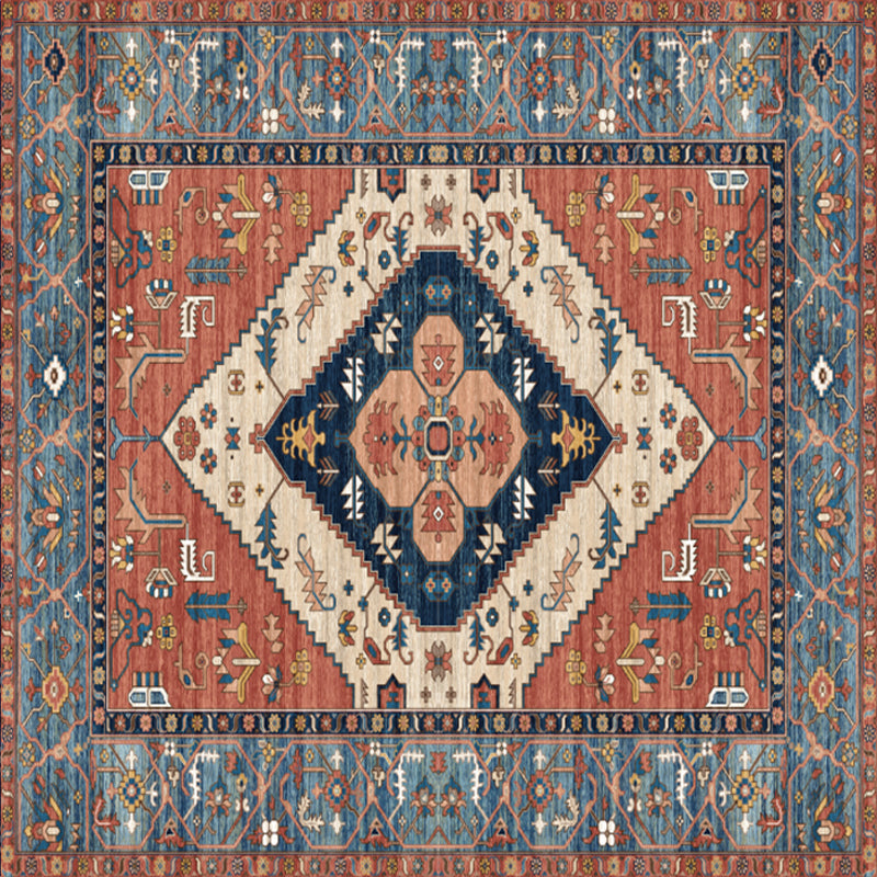 Shabby Chic Floral Area Rug Multi-Color Persian Carpet Polypropylene Anti-Slip Backing Washable Pet Friendly Rug for Foyer Red Clearhalo 'Area Rug' 'Moroccan' 'Rugs' Rug' 2185189