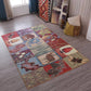 Multi Colored Living Room Rug Moroccan Patchwork Print Rug Synthetics Non-Slip Backing Pet Friendly Stain Resistant Rug Red Clearhalo 'Area Rug' 'Moroccan' 'Rugs' Rug' 2185206