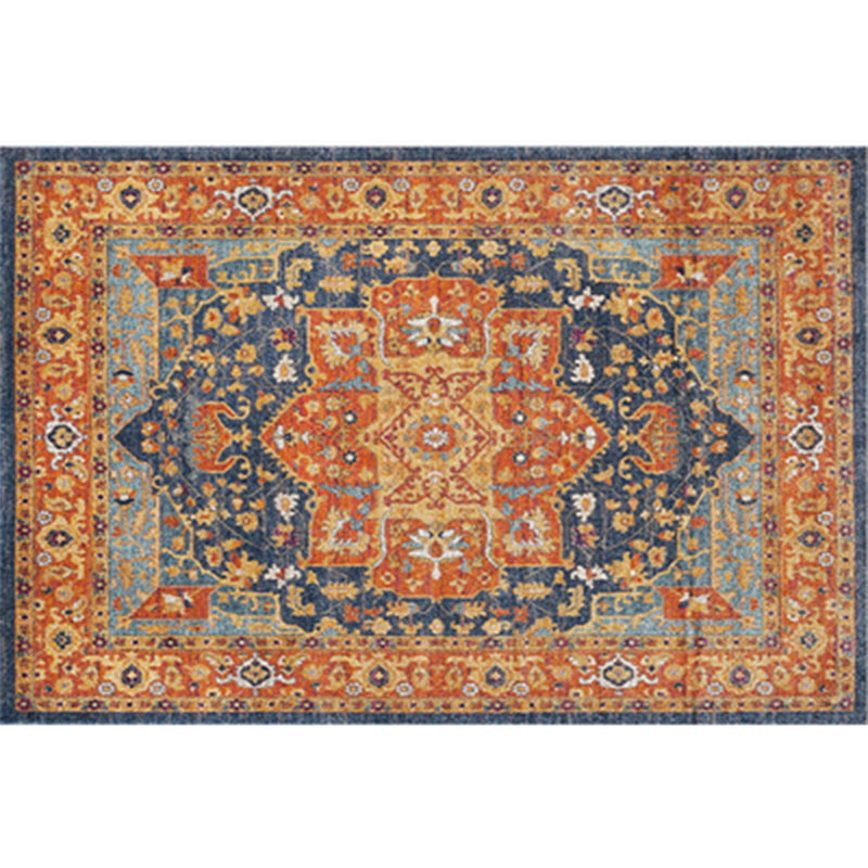 Persian Flower Indoor Rug Multi Colored Polypropylene Carpet Stain Resistant Non-Slip Washable Rug for Home Decor Orange Clearhalo 'Area Rug' 'Moroccan' 'Rugs' Rug' 2185262