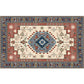 Persian Flower Indoor Rug Multi Colored Polypropylene Carpet Stain Resistant Non-Slip Washable Rug for Home Decor Dark Blue Clearhalo 'Area Rug' 'Moroccan' 'Rugs' Rug' 2185267