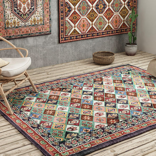 Antique Moroccan Rug Multi-Colored Geometry Patterned Rug Non-Slip Pet Friendly Stain Resistant Rug for Room Dark Brown Clearhalo 'Area Rug' 'Moroccan' 'Rugs' Rug' 2185274