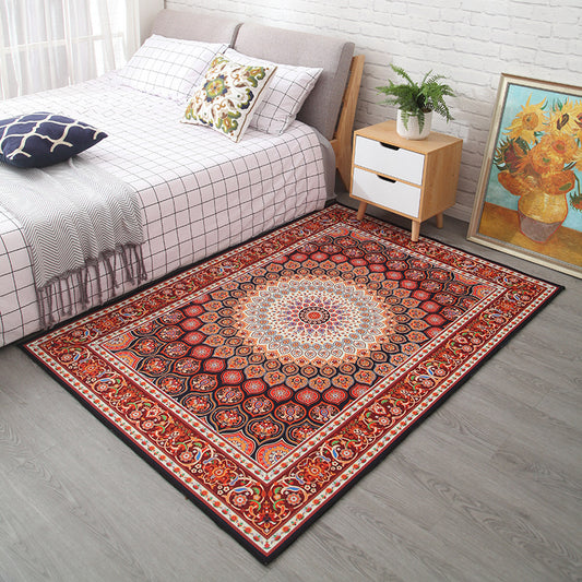 Multi-Color Floral Print Rug Polyester Moroccan Area Carpet Non-Slip Backing Machine Washable Pet Friendly Rug for Sitting Room Clearhalo 'Area Rug' 'Moroccan' 'Rugs' Rug' 2185319
