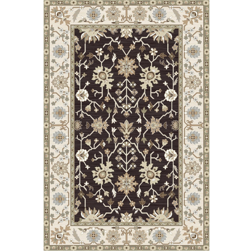 Whitewash Jacquard Print Rug Multicolor Persian Carpet Synthetics Anti-Slip Washable Stain Resistant Rug for Tearoom Black Clearhalo 'Area Rug' 'Moroccan' 'Rugs' Rug' 2185331
