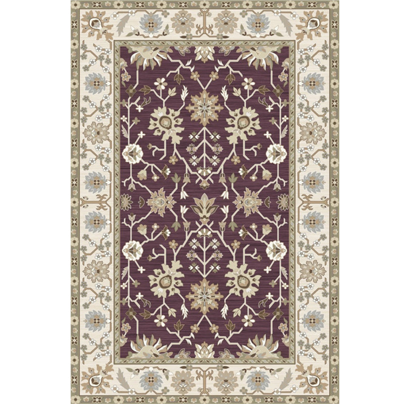 Whitewash Jacquard Print Rug Multicolor Persian Carpet Synthetics Anti-Slip Washable Stain Resistant Rug for Tearoom Burgundy Clearhalo 'Area Rug' 'Moroccan' 'Rugs' Rug' 2185332