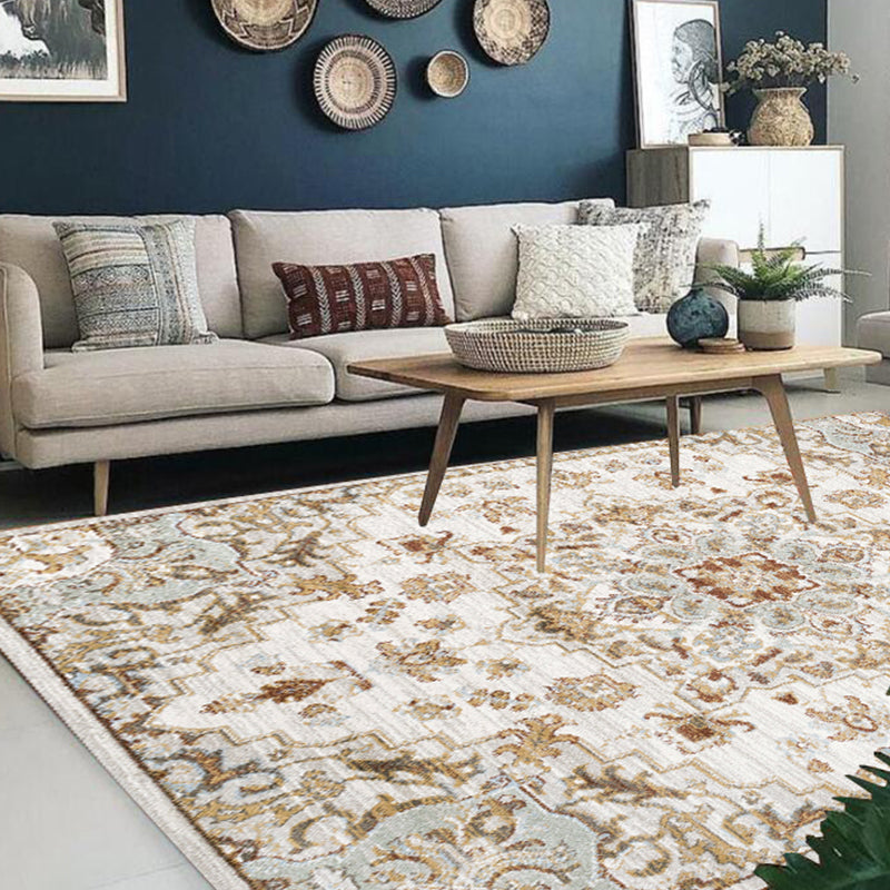 Whitewash Jacquard Print Rug Multicolor Persian Carpet Synthetics Anti-Slip Washable Stain Resistant Rug for Tearoom Clearhalo 'Area Rug' 'Moroccan' 'Rugs' Rug' 2185333