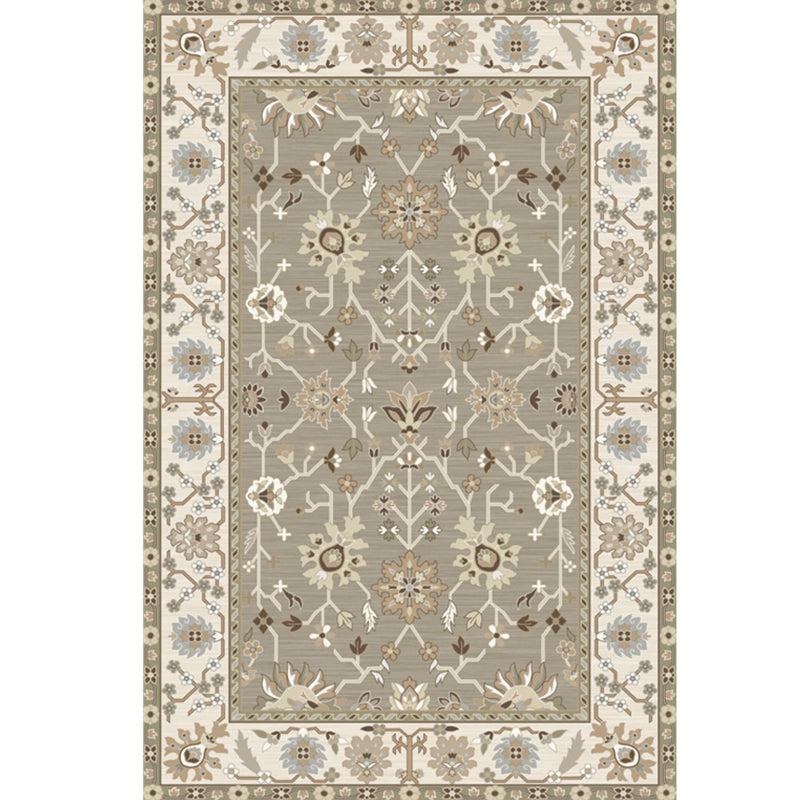 Whitewash Jacquard Print Rug Multicolor Persian Carpet Synthetics Anti-Slip Washable Stain Resistant Rug for Tearoom Dark Khaki Clearhalo 'Area Rug' 'Moroccan' 'Rugs' Rug' 2185336