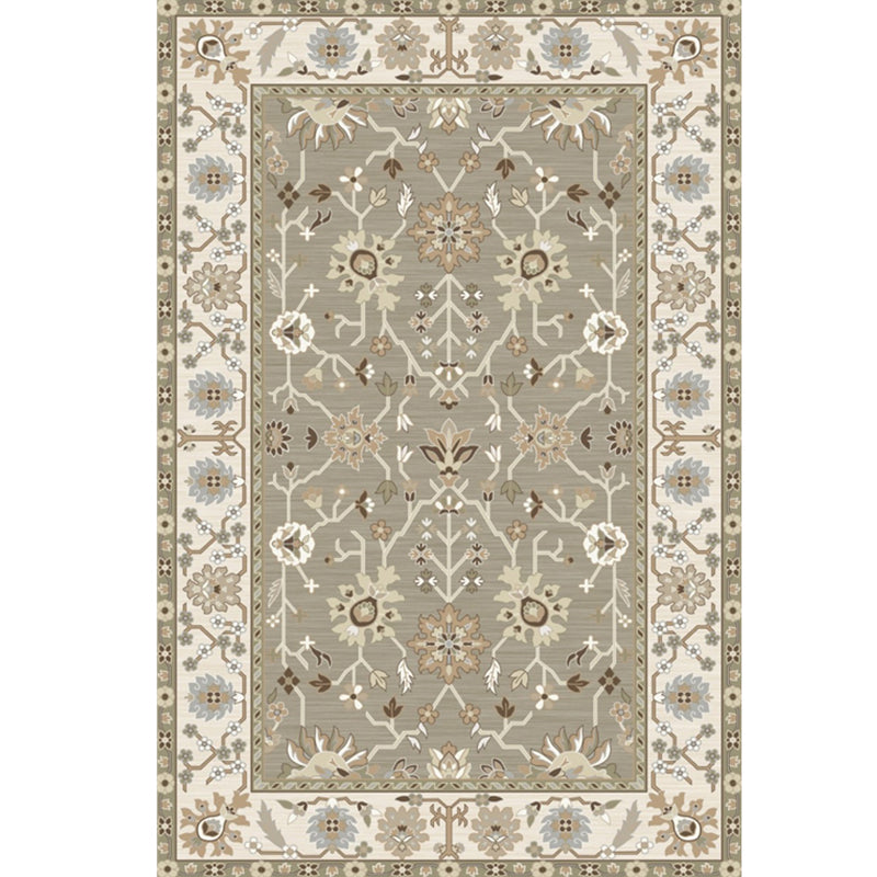 Whitewash Jacquard Print Rug Multicolor Persian Carpet Synthetics Anti-Slip Washable Stain Resistant Rug for Tearoom Dark Khaki Clearhalo 'Area Rug' 'Moroccan' 'Rugs' Rug' 2185336