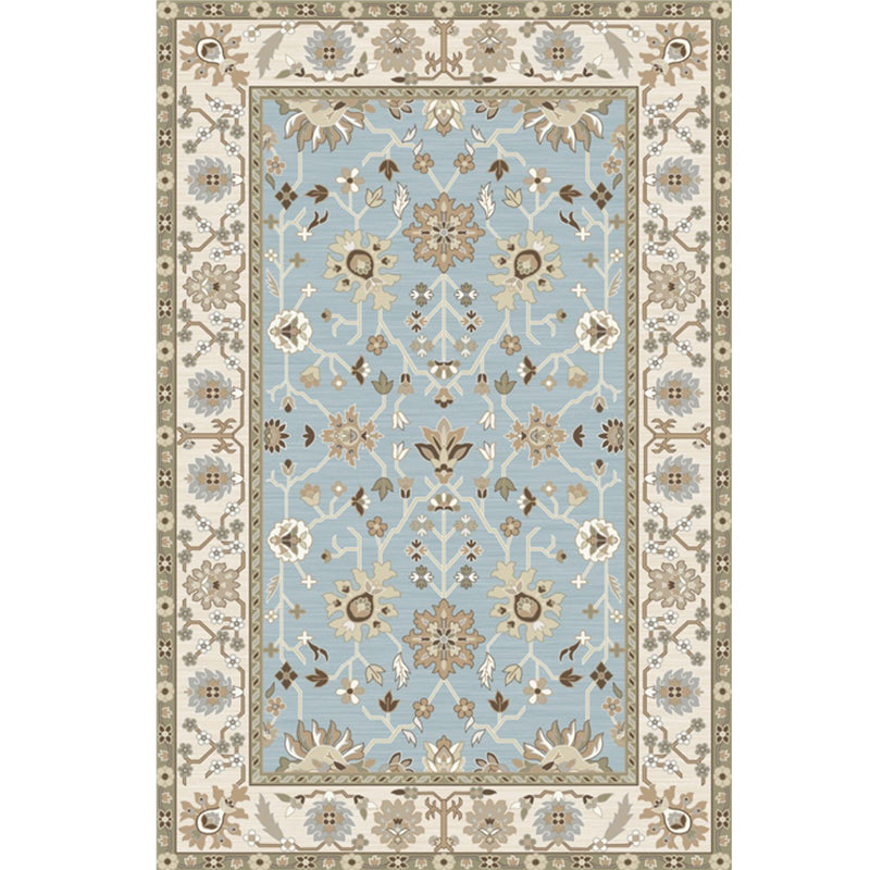 Whitewash Jacquard Print Rug Multicolor Persian Carpet Synthetics Anti-Slip Washable Stain Resistant Rug for Tearoom Light Blue Clearhalo 'Area Rug' 'Moroccan' 'Rugs' Rug' 2185338