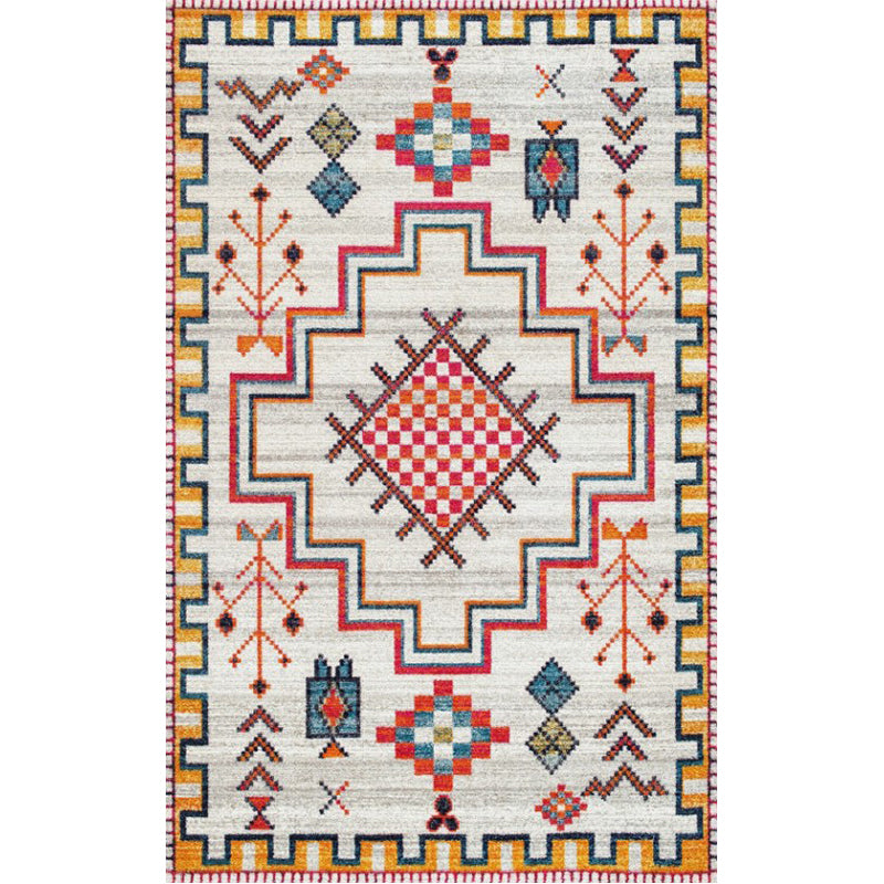 Whitewash Jacquard Print Rug Multicolor Persian Carpet Synthetics Anti-Slip Washable Stain Resistant Rug for Tearoom Light Gray Clearhalo 'Area Rug' 'Moroccan' 'Rugs' Rug' 2185340