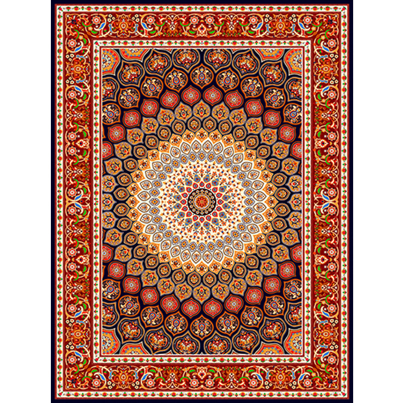 Moroccan Style Bedroom Rug Multi Color Flower Print Carpet Polyester Washable Pet Friendly Anti-Slip Backing Rug Clearhalo 'Area Rug' 'Moroccan' 'Rugs' Rug' 2185457