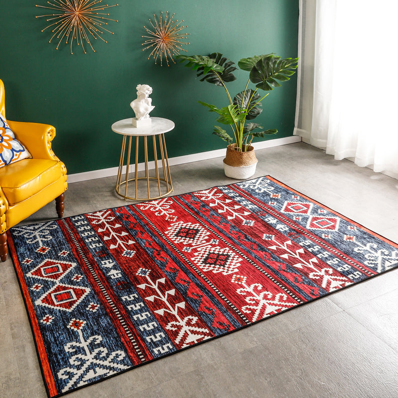 Rustic Tribal Print Area Rug Multi-Color Moroccan Rug Synthetics Washable Non-Slip Pet Friendly Rug for Room Denim Blue Clearhalo 'Area Rug' 'Moroccan' 'Rugs' Rug' 2185476