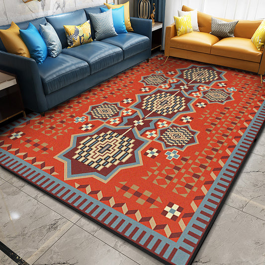 Glam Symmetry Print Rug Multi Color Moroccan Carpet Polypropylene Stain Resistant Pet Friendly Anti-Slip Backing Rug for Decor Orange Red Clearhalo 'Area Rug' 'Moroccan' 'Rugs' Rug' 2185498