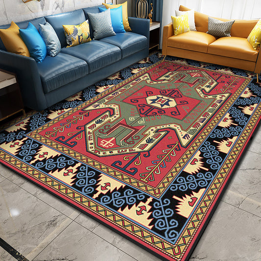 Glam Symmetry Print Rug Multi Color Moroccan Carpet Polypropylene Stain Resistant Pet Friendly Anti-Slip Backing Rug for Decor Watermelon Red Clearhalo 'Area Rug' 'Moroccan' 'Rugs' Rug' 2185505