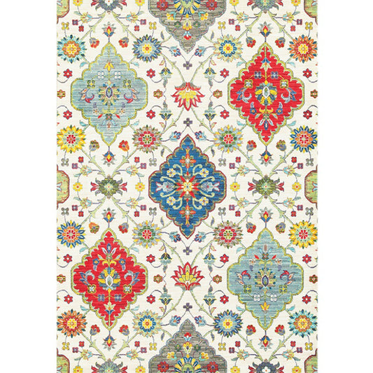 Multicolor Moroccan Indoor Rug Synthetics Jacquard Printed Carpet Non-Slip Stain Resistant Machine Washable Rug for Home Clearhalo 'Area Rug' 'Moroccan' 'Rugs' Rug' 2185509