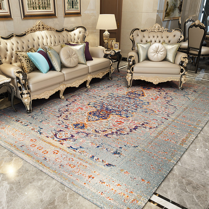 Antique Multi Color Floral Rug Polypropylene Moroccan Area Carpet Pet Friendly Washable Non-Slip Rug for Guest Room Clearhalo 'Area Rug' 'Moroccan' 'Rugs' Rug' 2185535