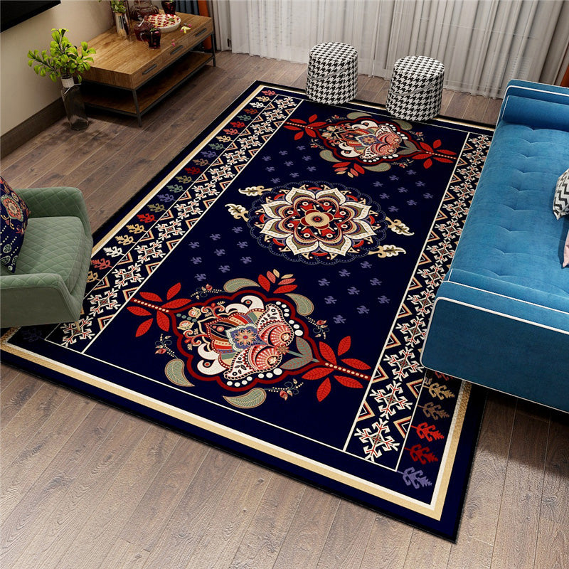 Classy Persian Rug Multi-Color Flower Area Rug Machine Washable Stain Resistant Non-Slip Indoor Rug for Home Purple Clearhalo 'Area Rug' 'Moroccan' 'Rugs' Rug' 2185570