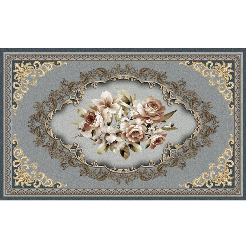 Oriental Blossom Area Rug Multi Colored Polyester Carpet Stain Resistant Non-Slip Machine Washable Rug for Living Room Clearhalo 'Area Rug' 'Moroccan' 'Rugs' Rug' 2185580