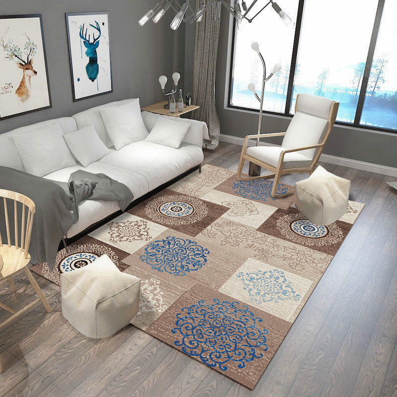 Oriental Blossom Area Rug Multi Colored Polyester Carpet Stain Resistant Non-Slip Machine Washable Rug for Living Room Clearhalo 'Area Rug' 'Moroccan' 'Rugs' Rug' 2185581