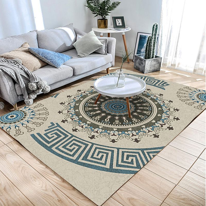 Oriental Blossom Area Rug Multi Colored Polyester Carpet Stain Resistant Non-Slip Machine Washable Rug for Living Room Clearhalo 'Area Rug' 'Moroccan' 'Rugs' Rug' 2185586