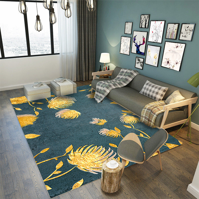 Oriental Blossom Area Rug Multi Colored Polyester Carpet Stain Resistant Non-Slip Machine Washable Rug for Living Room Clearhalo 'Area Rug' 'Moroccan' 'Rugs' Rug' 2185597