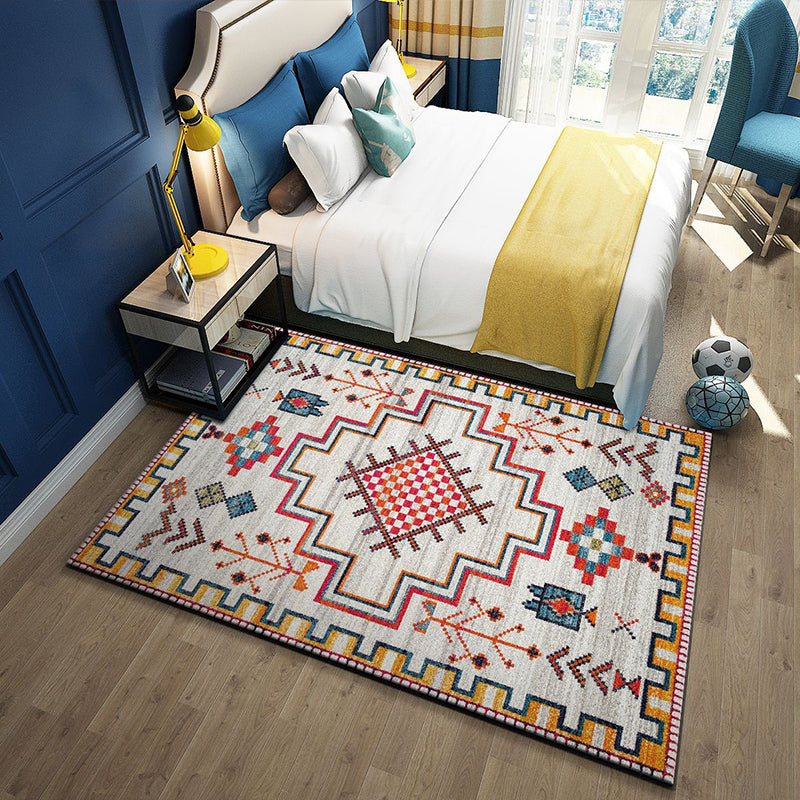 Vintage Multi-Color Flower Rug Polypropylene Moroccan Indoor Rug Pet Friendly Non-Slip Washable Carpet for Bedroom Light Gray Clearhalo 'Area Rug' 'Moroccan' 'Rugs' Rug' 2185602