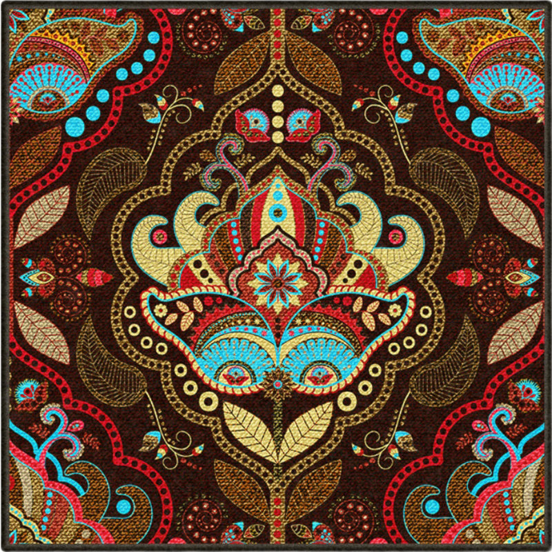 Persian Chamber Area Rug Multicolor Jacquard Printing Carpet Synthetics Anti-Slip Stain Resistant Pet Friendly Rug Clearhalo 'Area Rug' 'Moroccan' 'Rugs' Rug' 2185612