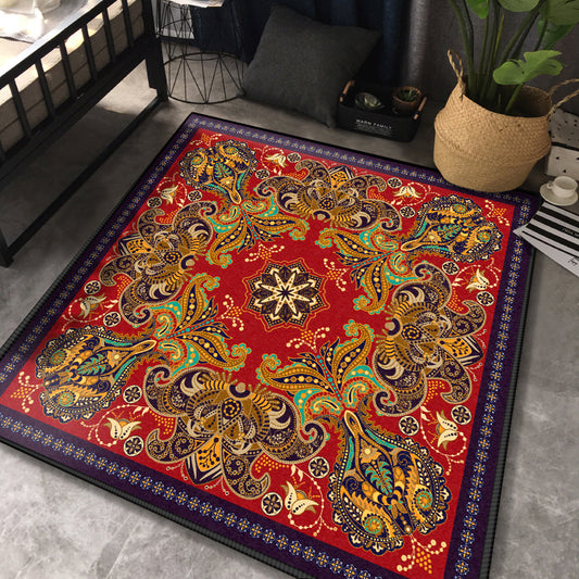 Persian Chamber Area Rug Multicolor Jacquard Printing Carpet Synthetics Anti-Slip Stain Resistant Pet Friendly Rug Watermelon Red Clearhalo 'Area Rug' 'Moroccan' 'Rugs' Rug' 2185615