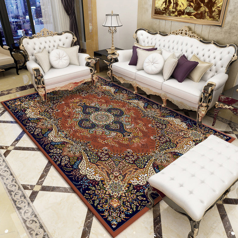 Turkish Jacquard Print Rug Multi Color Polyester Area Carpet