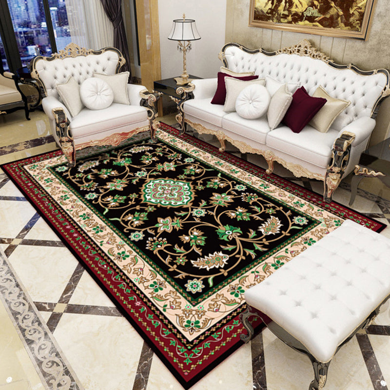 Imperial Moroccan Rug Multi-Colored Printed Carpet Anti-Slip Backing Pet Friendly Washable Rug for Lounge Green Clearhalo 'Area Rug' 'Moroccan' 'Rugs' Rug' 2185642