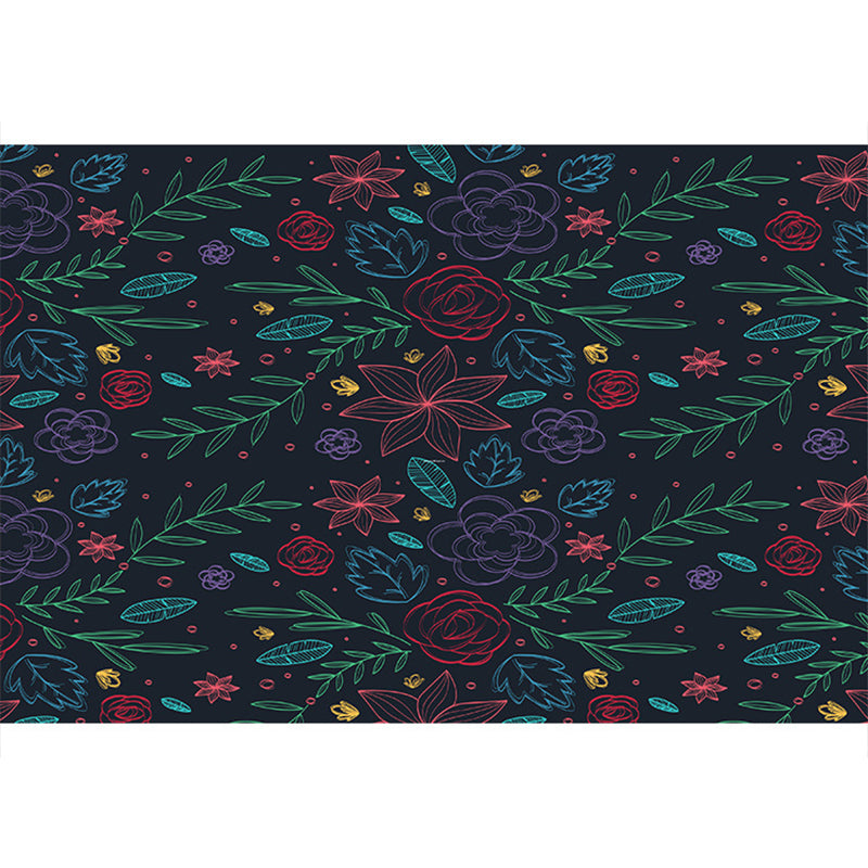 Multicolor Floral Mosaic Print Rug Polypropylene Moroccan Indoor Rug Machine Washable Anti-Slip Backing Pet Friendly Carpet for Home Clearhalo 'Area Rug' 'Moroccan' 'Rugs' Rug' 2185654