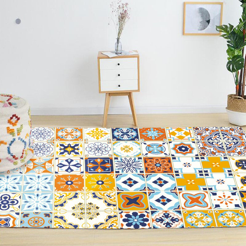 Moroccan Mosaic Print Rug Multi Colored Polyester Carpet Non-Slip Backing Washable Pet Friendly Rug for Living Room Clearhalo 'Area Rug' 'Moroccan' 'Rugs' Rug' 2185684