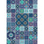 Moroccan Mosaic Print Rug Multi Colored Polyester Carpet Non-Slip Backing Washable Pet Friendly Rug for Living Room Ocean Blue Clearhalo 'Area Rug' 'Moroccan' 'Rugs' Rug' 2185685