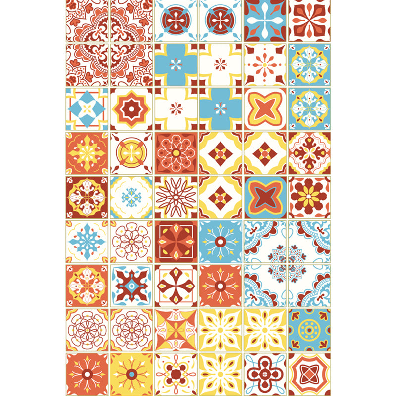 Moroccan Mosaic Print Rug Multi Colored Polyester Carpet Non-Slip Backing Washable Pet Friendly Rug for Living Room Yellow Clearhalo 'Area Rug' 'Moroccan' 'Rugs' Rug' 2185686