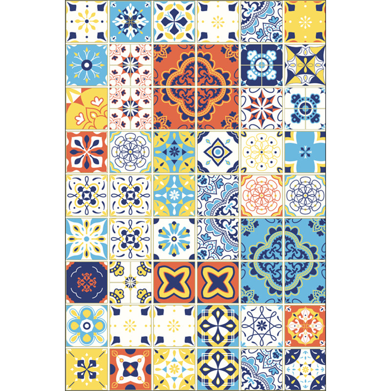 Moroccan Mosaic Print Rug Multi Colored Polyester Carpet Non-Slip Backing Washable Pet Friendly Rug for Living Room Yellow-Red Clearhalo 'Area Rug' 'Moroccan' 'Rugs' Rug' 2185688