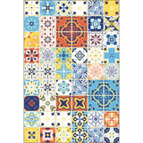Moroccan Mosaic Print Rug Multi Colored Polyester Carpet Non-Slip Backing Washable Pet Friendly Rug for Living Room Yellow-Red Clearhalo 'Area Rug' 'Moroccan' 'Rugs' Rug' 2185688