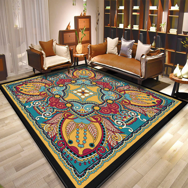 Folks Paisley Printed Rug Multi Color Oriental Rug Synthetics Machine Washable Stain Resistant Anti-Slip Backing Rug for Decoration Ginger Clearhalo 'Area Rug' 'Moroccan' 'Rugs' Rug' 2185696