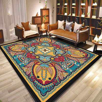 Folks Paisley Printed Rug Multi Color Oriental Rug Synthetics Machine Washable Stain Resistant Anti-Slip Backing Rug for Decoration Ginger Clearhalo 'Area Rug' 'Moroccan' 'Rugs' Rug' 2185696