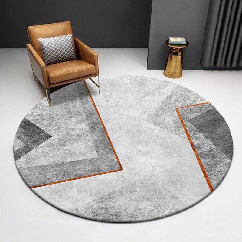 Multi-Colored Nordic Area Rug Polyester Foils Line Abstract Rug Non-Slip Backing Washable Stain Resistant Rug for Home Decor Light Gray-White Clearhalo 'Area Rug' 'Modern' 'Rugs' Rug' 2185729