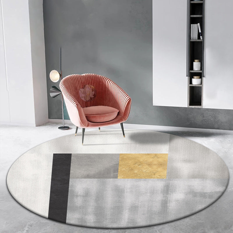 Multi-Colored Nordic Area Rug Polyester Foils Line Abstract Rug Non-Slip Backing Washable Stain Resistant Rug for Home Decor Yellow Clearhalo 'Area Rug' 'Modern' 'Rugs' Rug' 2185737