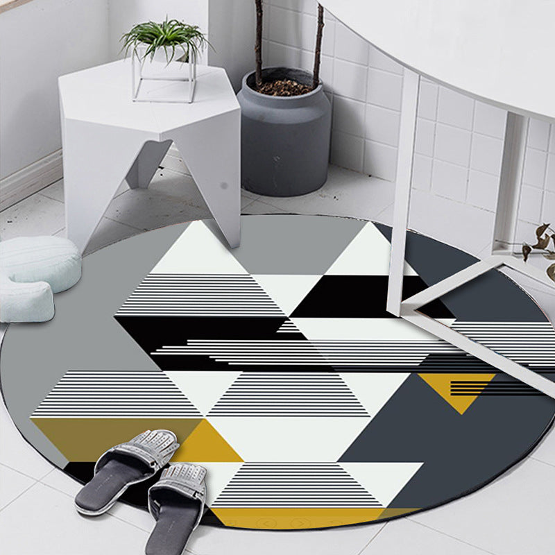 Bright Colorblock Geometric Rug Multi Colored Postmodern Rug Polyester Non-Slip Stain Resistant Pet Friendly Rug for Room Black Clearhalo 'Area Rug' 'Modern' 'Rugs' Rug' 2185764