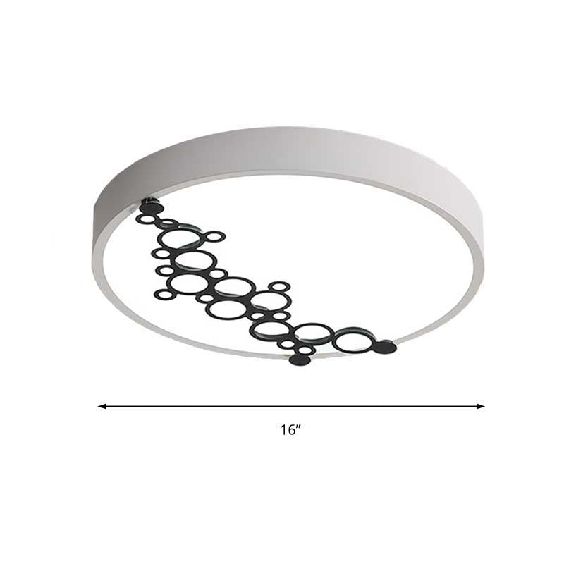 Round/Square Bedroom Flush Light 16"/19.5" Wide Simple Iron LED Flushmount with Bubble Pattern, White Light Clearhalo 'Ceiling Lights' 'Close To Ceiling Lights' 'Close to ceiling' 'Flush mount' Lighting' 218584