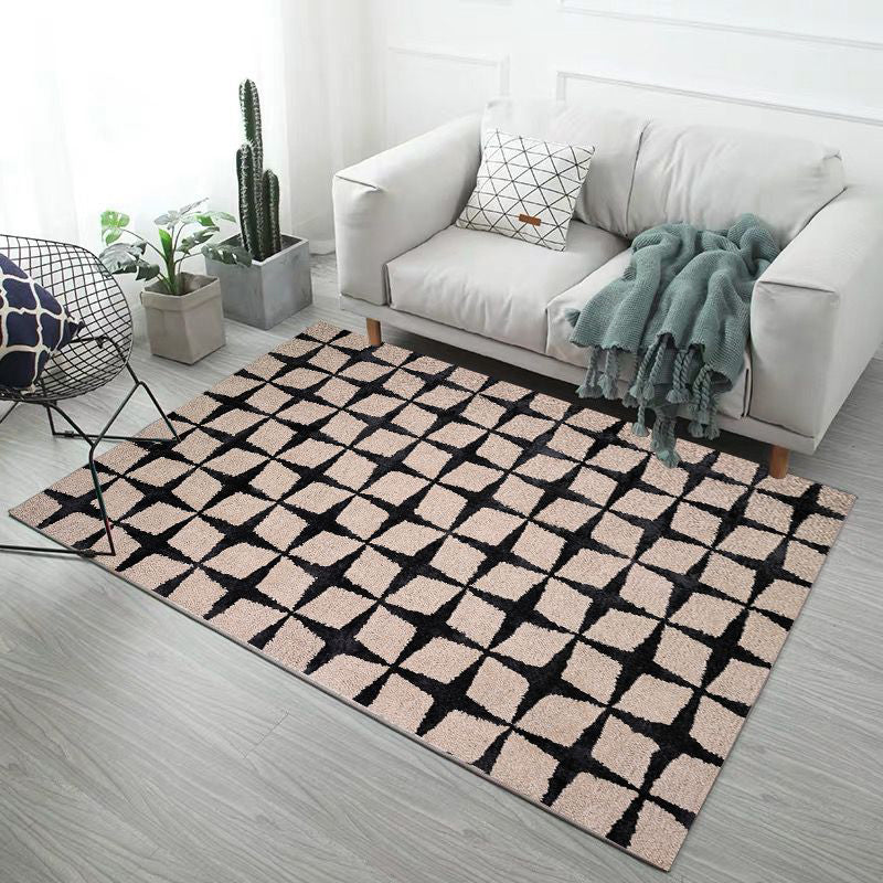 Minimalistic Modern Indoor Rug Multicolor Geometric Rug Non-Slip Stain Resistant Machine Washable Rug for Home Decoration Black Clearhalo 'Area Rug' 'Modern' 'Rugs' Rug' 2185852