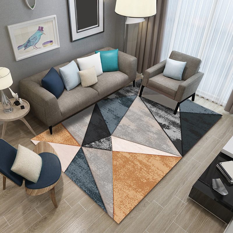 Multi Colored Geometric Block Rug Polypropylene Nordic Style Carpet Non-Slip Backing Stain Resistant Pet Friendly Rug for Room Navy Clearhalo 'Area Rug' 'Modern' 'Rugs' Rug' 2185887