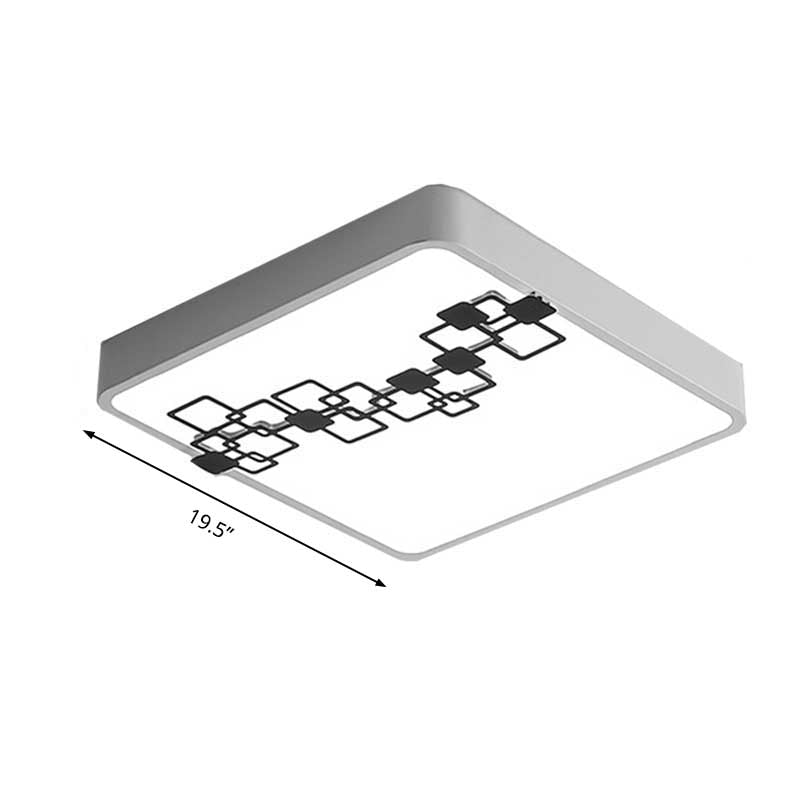 Round/Square Bedroom Flush Light 16"/19.5" Wide Simple Iron LED Flushmount with Bubble Pattern, White Light Clearhalo 'Ceiling Lights' 'Close To Ceiling Lights' 'Close to ceiling' 'Flush mount' Lighting' 218589