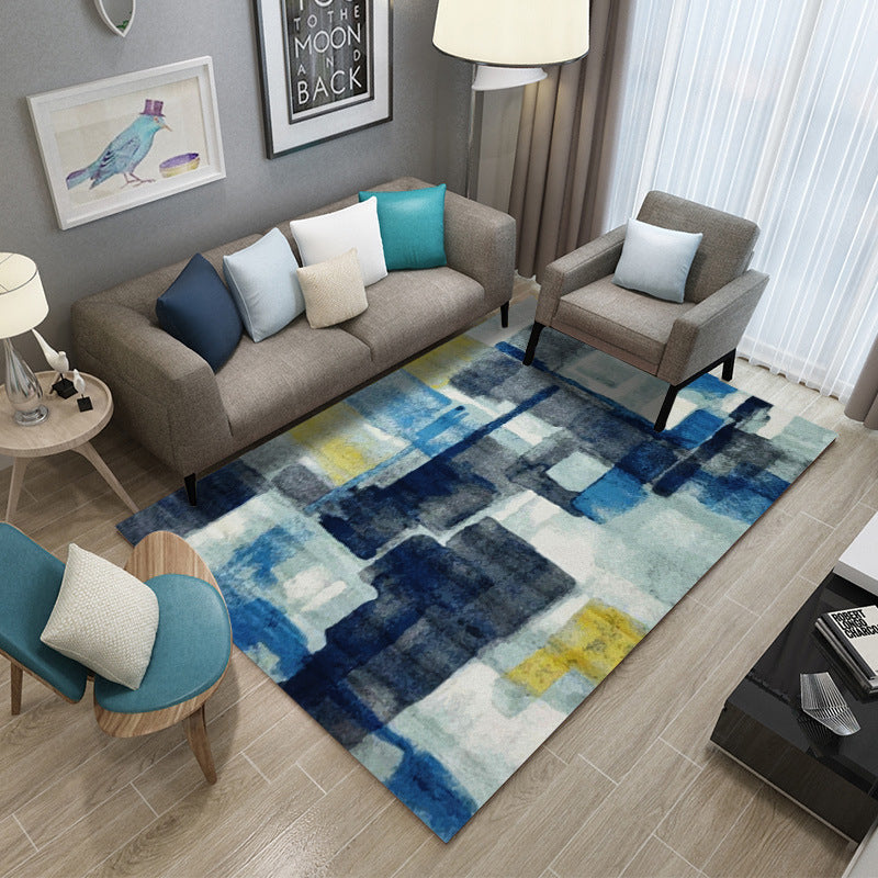 Multi Colored Geometric Block Rug Polypropylene Nordic Style Carpet Non-Slip Backing Stain Resistant Pet Friendly Rug for Room Clearhalo 'Area Rug' 'Modern' 'Rugs' Rug' 2185894