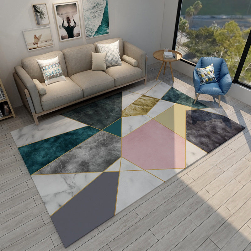 Chic Geometric Colorblock Print Rug Multi Colored Modern Rug Polyester Machine Washable Non-Slip Backing Pet Friendly Rug for Room Clearhalo 'Area Rug' 'Modern' 'Rugs' Rug' 2185903